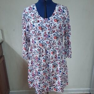 Old Navy Womens Smock Babydoll Style Multicolor Floral Dress
